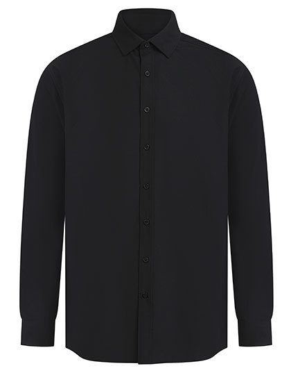 Men´s Long Sleeved ´Cotton Feel´ Coolplus® Shirt – Henbury in Black