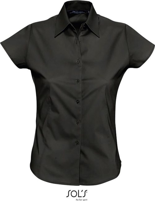 Stretch Bluse kurzarm Excess – SOL'S in Black
