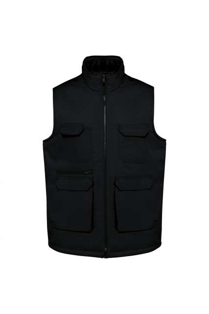 Unisex Padded Multi-Pocket Polycotton Vest – Designed To Work in Black