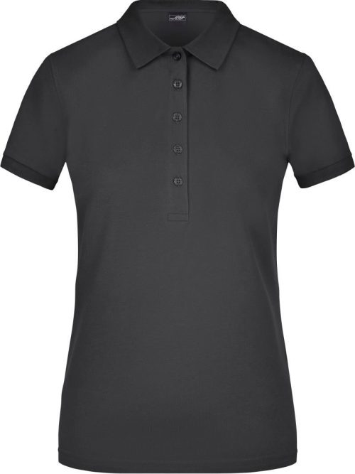 Damen Stretch Piqué Polo JN 709 – Daiber in Black