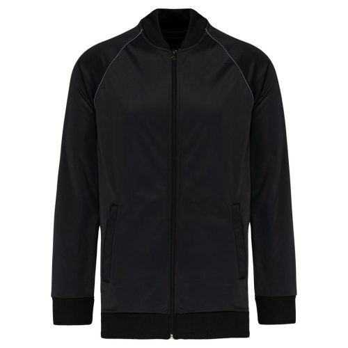 Unisex-Trainingsjacke mit Reißverschluss und Paspel PA384 – Proact in Black