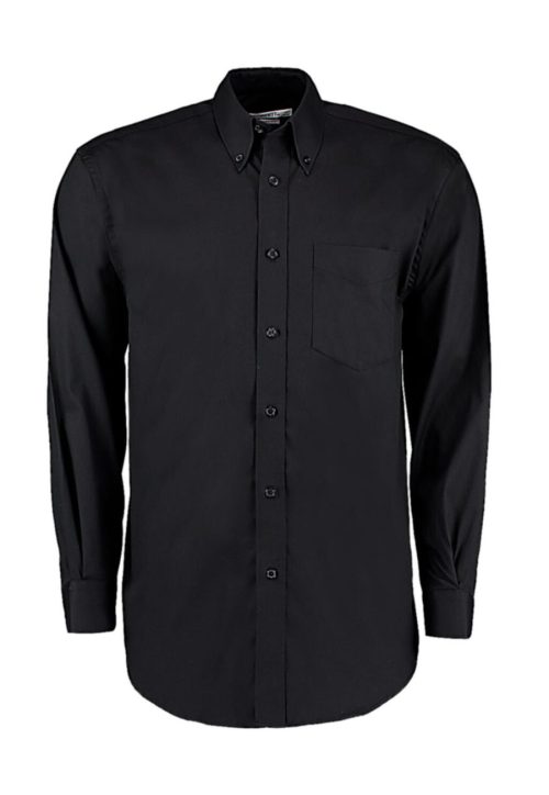 Men´s Classic Fit Premium Oxford Shirt Long Sleeve – Kustom Kit in Black
