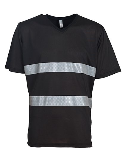 Hi-Vis Top Cool Super Light V-Neck T-Shirt – YOKO in Black