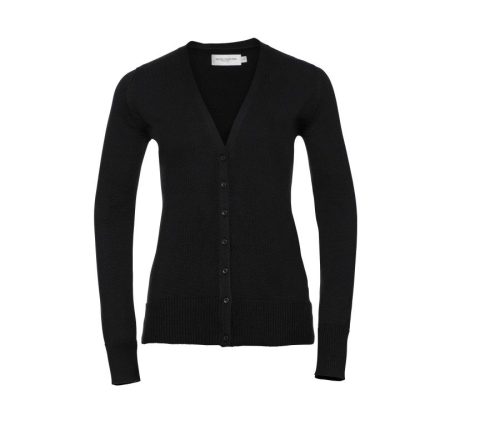 Women's V-Neck Knitted Cardigan 0R715F0 – Russell Athletic Collection in Black