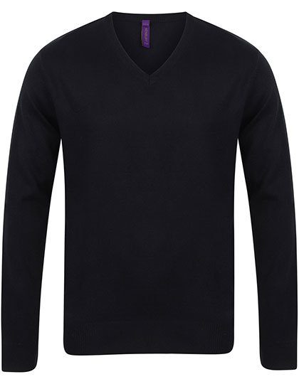 Men´s Lightweight V-Neck Jumper – Henbury in Black