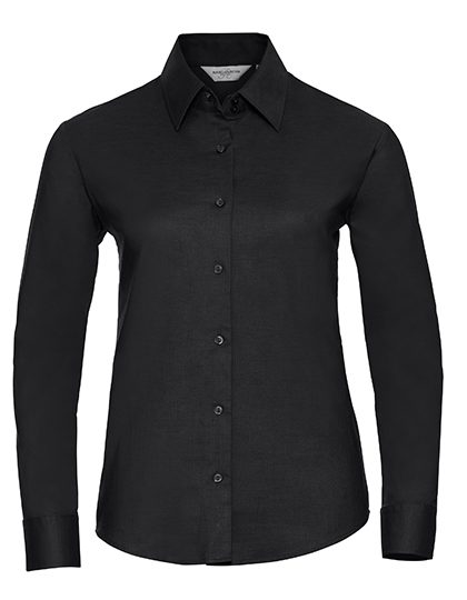 Ladies' Long Sleeve Tailored Oxford Shirt – Russell Athletic Collection in Black
