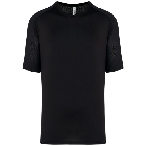 Zweifarbiges Padel Herren-T-Shirt mit Raglanärmeln PA4030 – Proact in Black