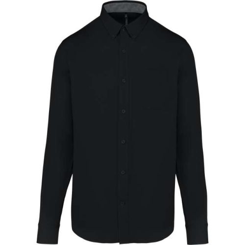 Men's Nevada Long-Sleeve Cotton Shirt – Kariban in Black