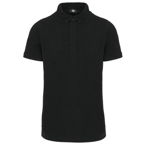 Kurzarm-Polohemd für Herren mit Druckknopfleiste am Kragen WK225 – WK in Black