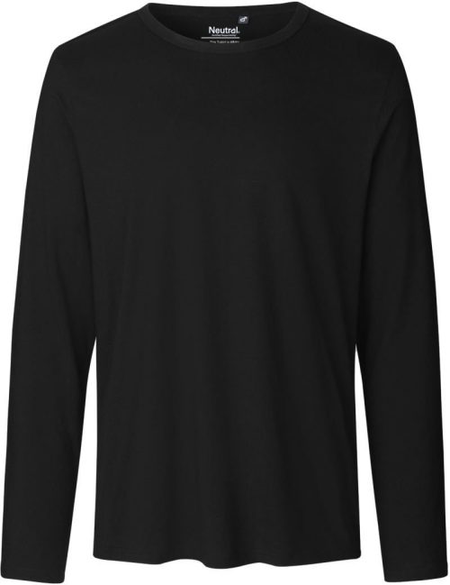 Herren T-Shirt langarm O 61050 – Neutral in Black