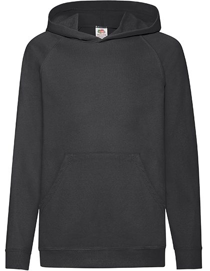 Kids´ Lightweight Hooded Sweat – Fruit of the Loom in Black