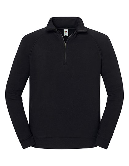 Iconic Premium Zip Neck Sweat – Fruit of the Loom in Black