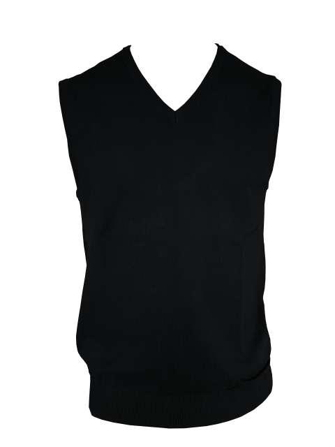Men’s V-Neck Sleeveless Pullover Fine Gauge Cotton – Legend Classics in Black