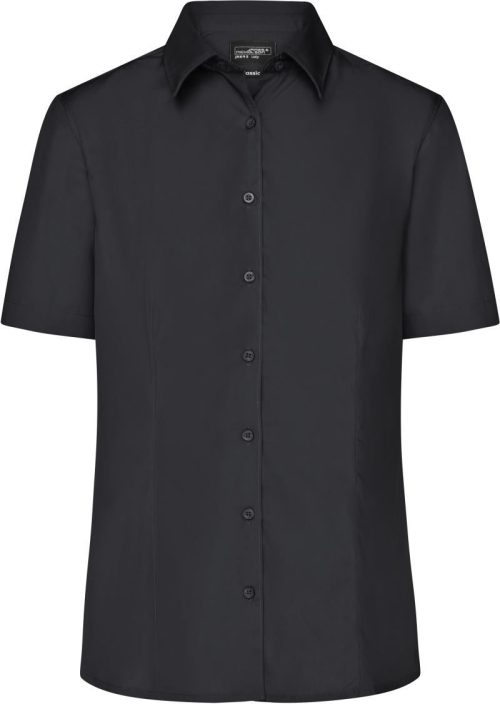 Popeline Business Bluse kurzarm JN 643 – Daiber in Black