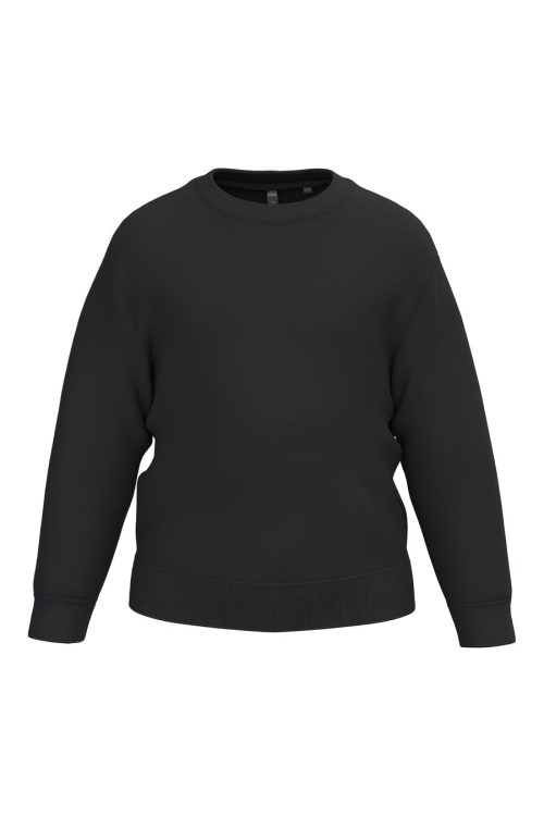 Recyceltes Kinder-Sweatshirt mit Rundhalsausschnitt K4043 – Kariban in Black
