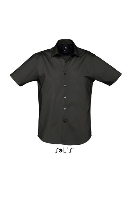 Sol's Broadway - Short Sleeve Stretch Men's Shirt – SOL'S in Black
