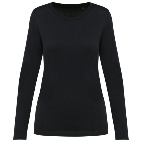 Supima® Damen-T-Shirt mit Rundhalsausschnitt und langen Ärmeln PK303 – Kariban Premium in Black