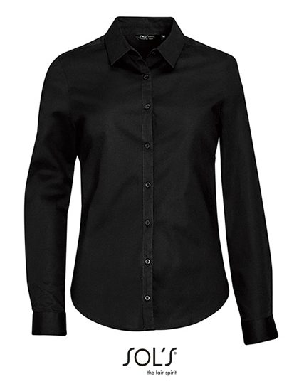 Women´s Long Sleeve Stretch Shirt Blake – SOL´S in Black