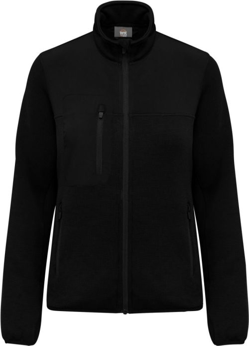 Damen Workwear Strickfleece Jacke WK 9109 – WK in Black