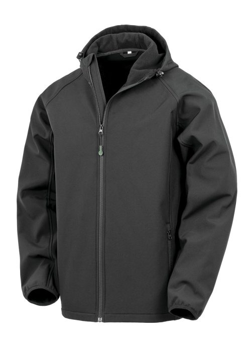 Recycelte 3-Lagen-Softshelljacke für Herren mit Kapuze R911M – Result in Black
