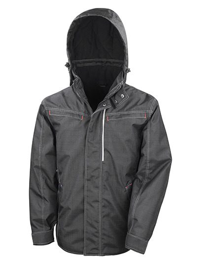 Denim Texture Rugged Jacket – Result Workguard in Black