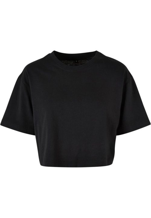 Ladies Short Oversized Tee – Build Your Brand in Black
