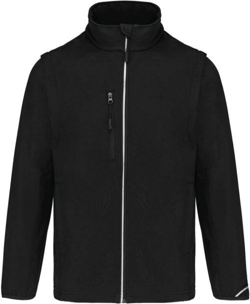3-Lagen Softshell Jacke mit abnehmbaren Ärmeln PA 323 – Kariban ProAct in Black