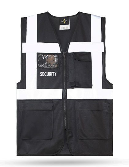 “SECURITY” Mesh Multifunctional Safety Vest “Tampa” – Korntex in Black