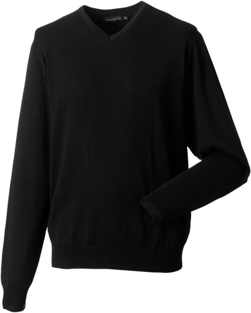 V-Ausschnitt Strickpullover 710M – Russell Athletic in Black