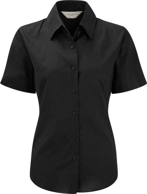 Ladies Short Sleeve Easy Care Oxford Shirt R-933F-0 – Russell in Black