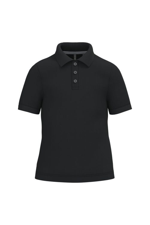 Kinder Kurzarm Poloshirt aus Baumwollpiqué K249 – Kariban in Black