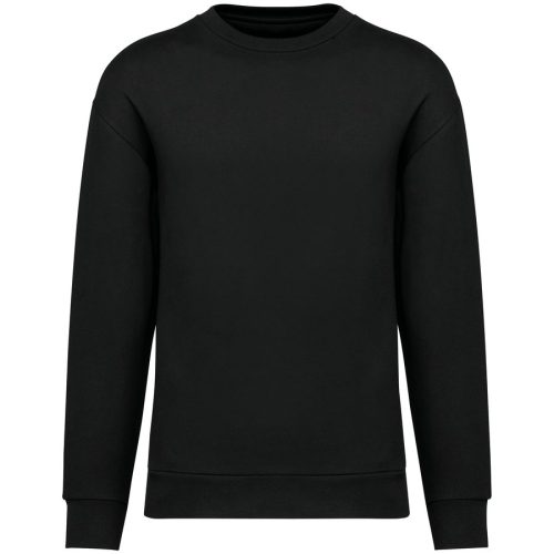 Unisex Sweatshirt mit Rundhalsausschnitt und hängenden Schultern aus gebürstetem Molton NS435 – Native Spirit in Black