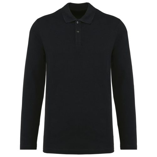 Supima® Herren-Polohemd mit langen Ärmeln PK202 – Kariban Premium in Black