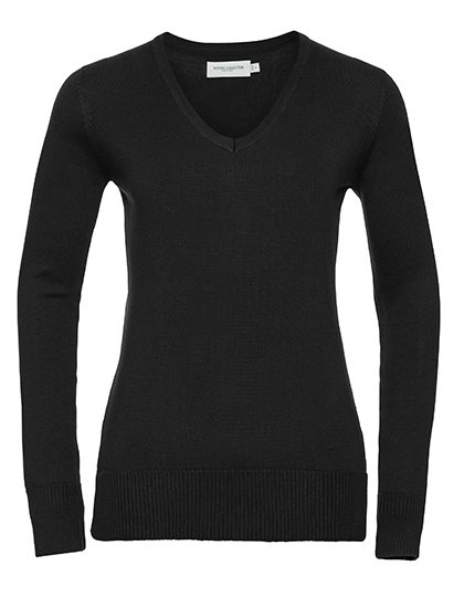 Ladies´ V-Neck Knitted Pullover – Russell Athletic Collection in Black