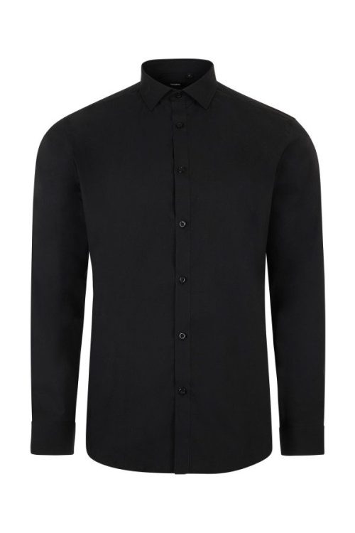 Men's Ls Stretch Shirt 405017S – Velilla in Black