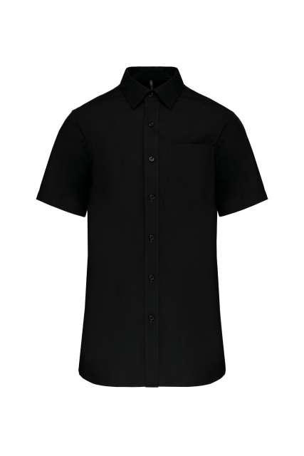 Men's Short-Sleeved Cotton Poplin Shirt – Kariban in Black