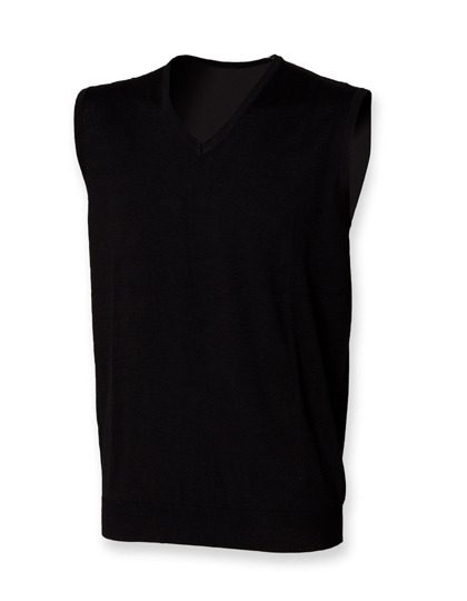 Men´s Lightweight Sleeveless V-Neck Jumper – Henbury in Black