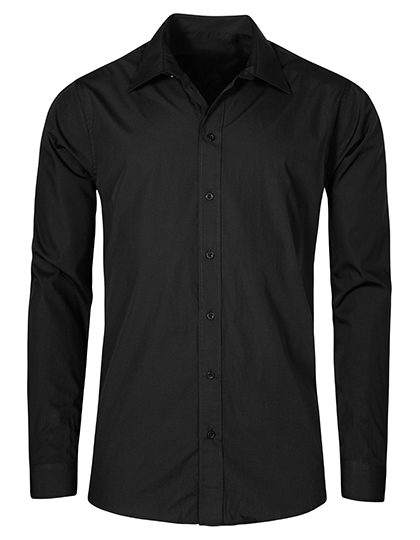 Men´s Poplin Shirt Long Sleeve – Promodoro in Black