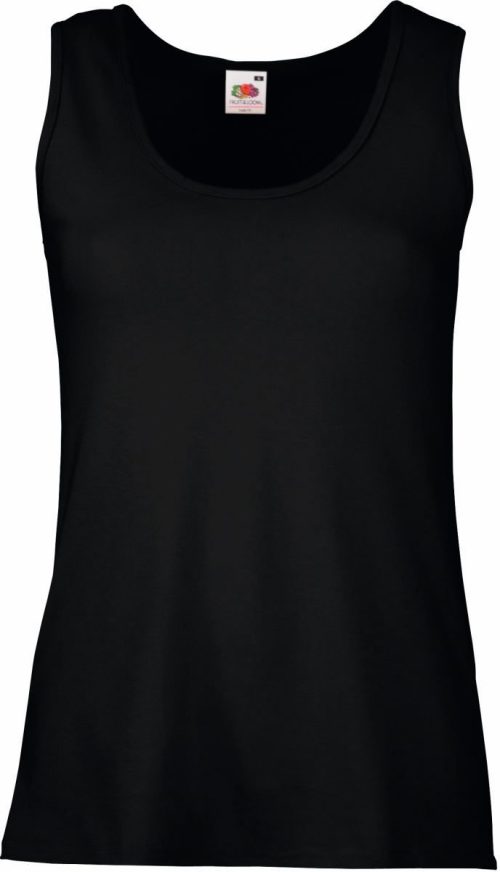 Damen Trägershirt Lady-Fit Valueweight Vest – Fruit of the Loom in Black