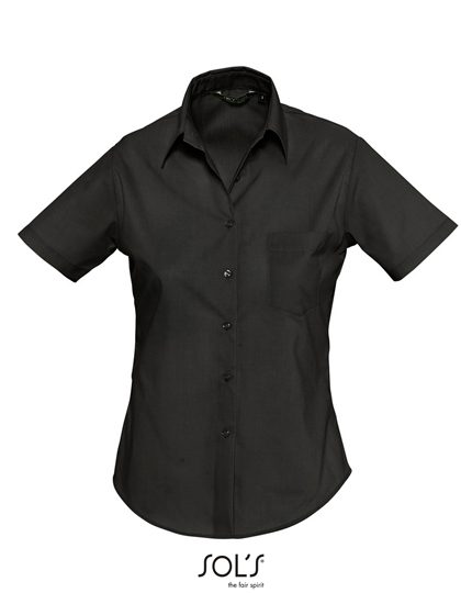 Popeline-Blouse Escape Short Sleeve – SOL´S in Black