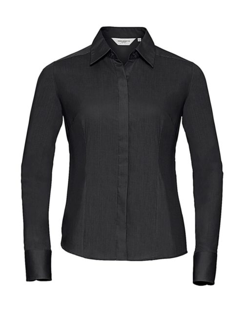 Ladies' Ls Fitted Poplin Shirt 0R924F0 – Russell Collection in Black