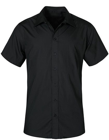 Men´s Poplin Shirt Short Sleeve – Promodoro in Black