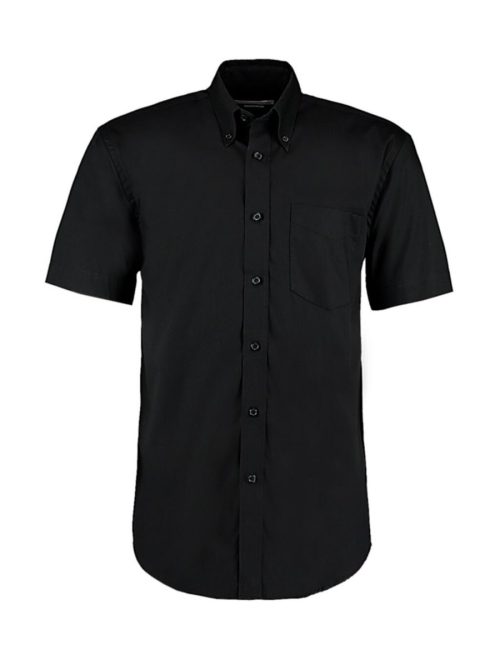 Men´s Classic Fit Premium Oxford Shirt Short Sleeve – Kustom Kit in Black