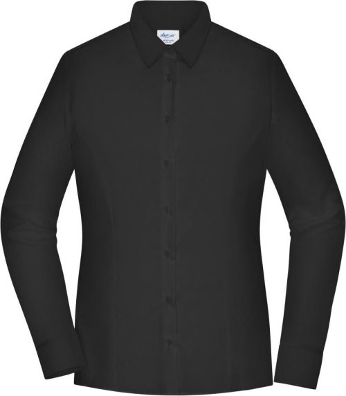 Popeline Slim Fit Bluse langarm JN 1371 – Daiber in Black