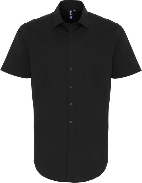 Popeline Stretch Hemd kurzarm PR 246 – Premier in Black