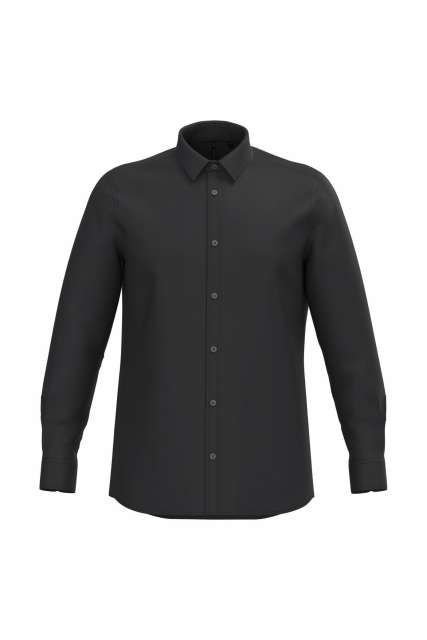 Men’s Poplin Easy Care Polycotton Shirt – Kariban in Black