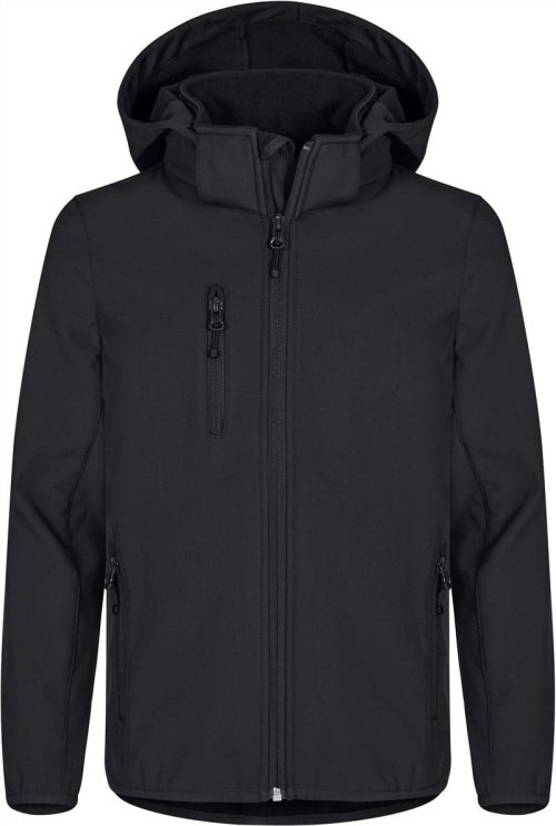 Kinder 3-Lagen Kapuzen Softshell Jacke Classic Softshell Jkt Jr – Clique in Black