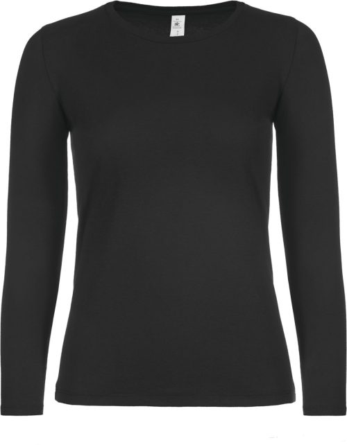 Damen-Langarmshirt #E150 TW06T – B&C in Black