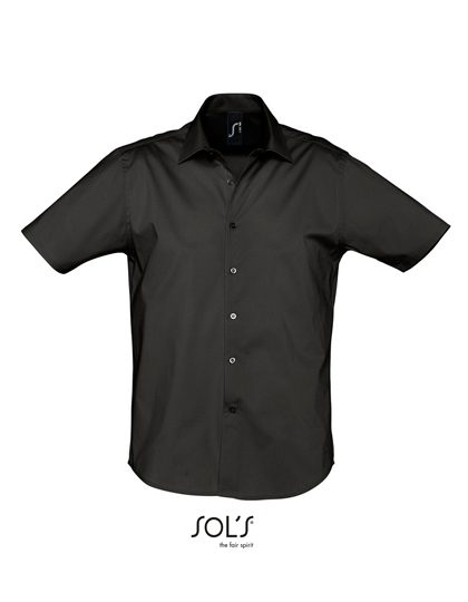 Men´s Stretch-Shirt Broadway Short Sleeve – SOL´S in Black