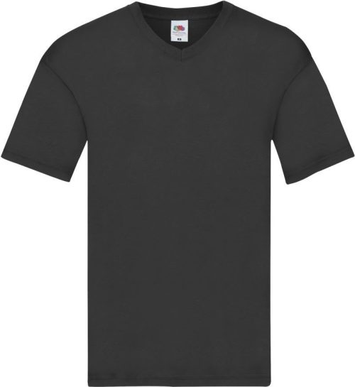 Herren V-Ausschnitt T-Shirt Original V-Neck T – Fruit of the Loom in Black